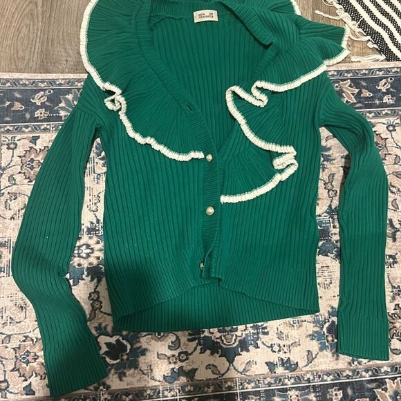 Baum und Pferdgarten ruffle asymmetrical cardigan, size small - Picture 5 of 9